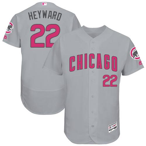 Cubs #22 Jason Heyward Grey Flexbase Authentic Collection Mother's Day Stitched MLB Jersey